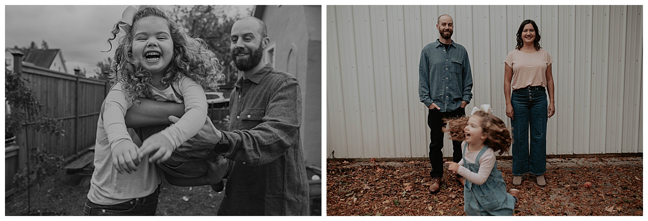 family of three at home 