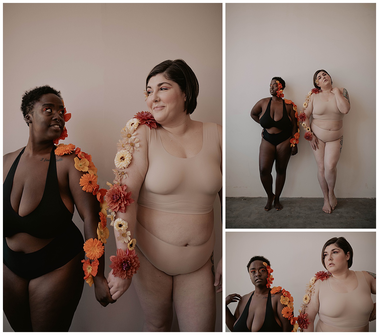 two models boudoir session