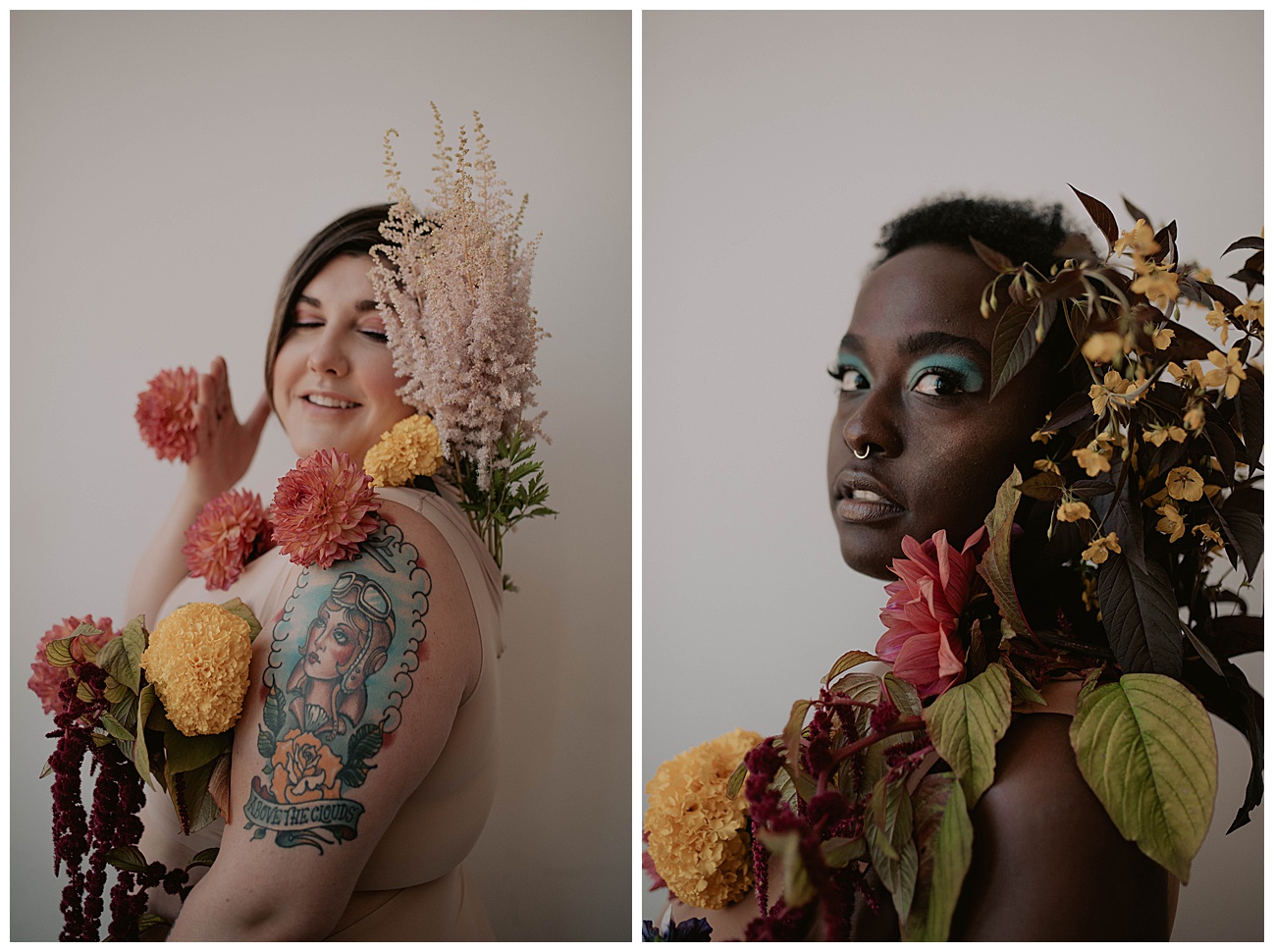 real floral wardrobe, boudoir styled session 