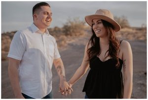 engaged couple, happy in love, summer hat,