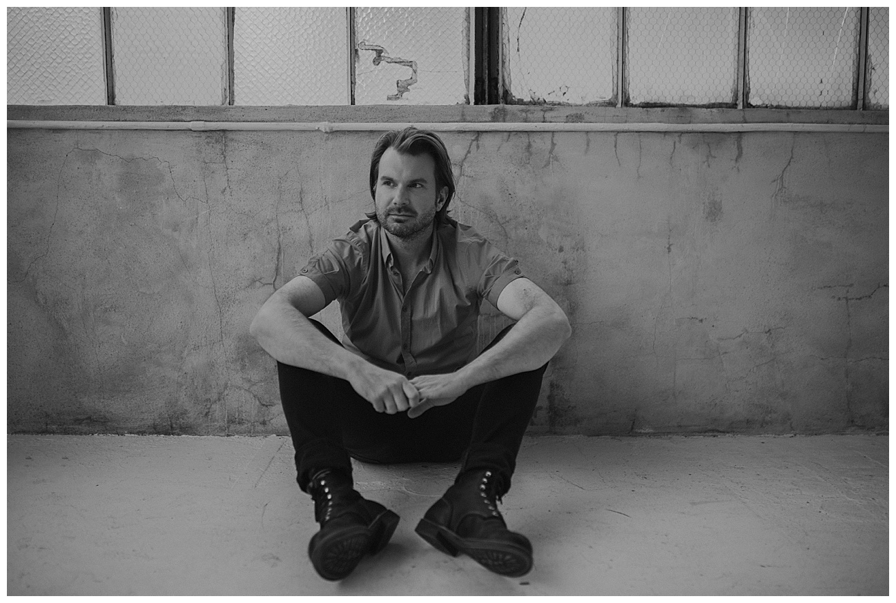 howie day sitting on floor in downtown seattle studio