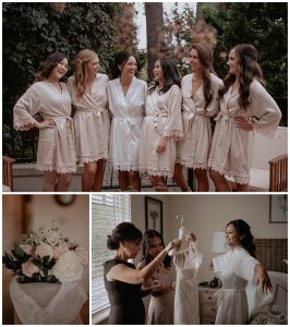 wedding day, getting ready, bridesmaids robes, bridesmaids