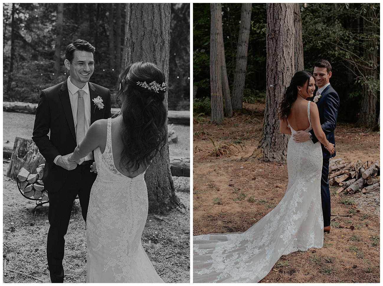 bride and groom at manor house bainbridge island