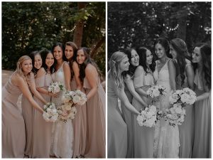 bridesmaids, wedding bouquets, florals, dusty pink bridesmaids dresses