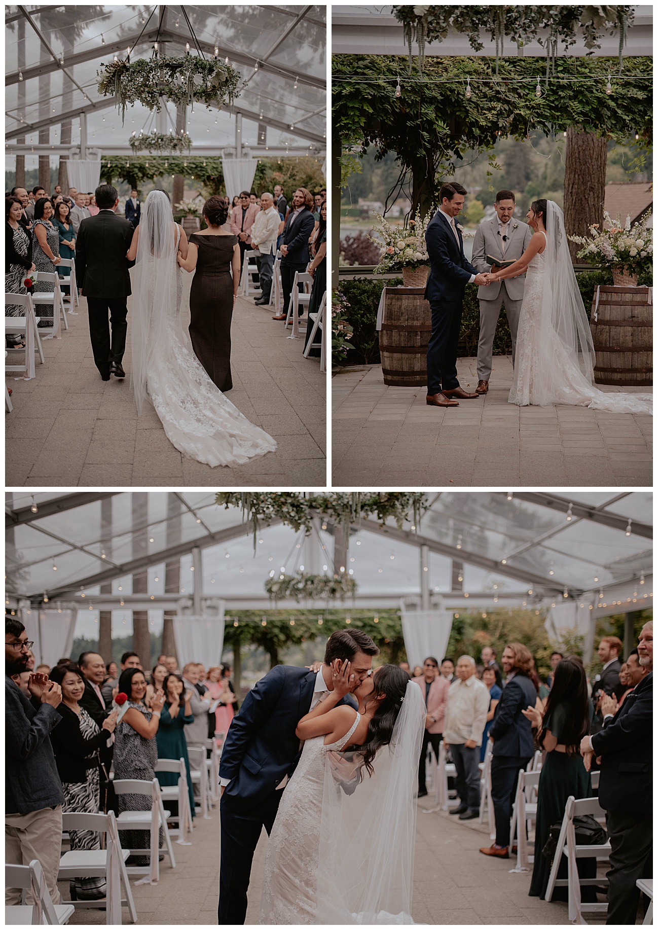 bride and groom saying i do at their ceremony