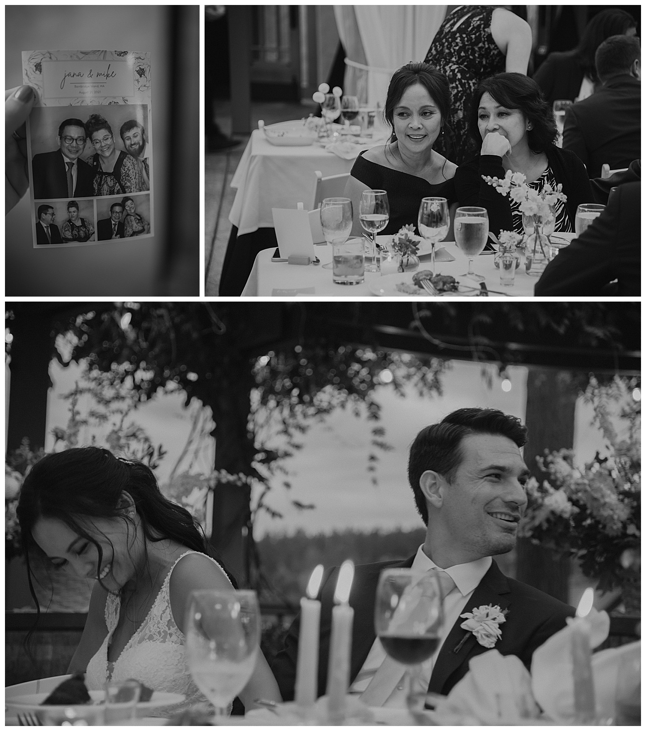 wedding moments during wedding reception and toasts