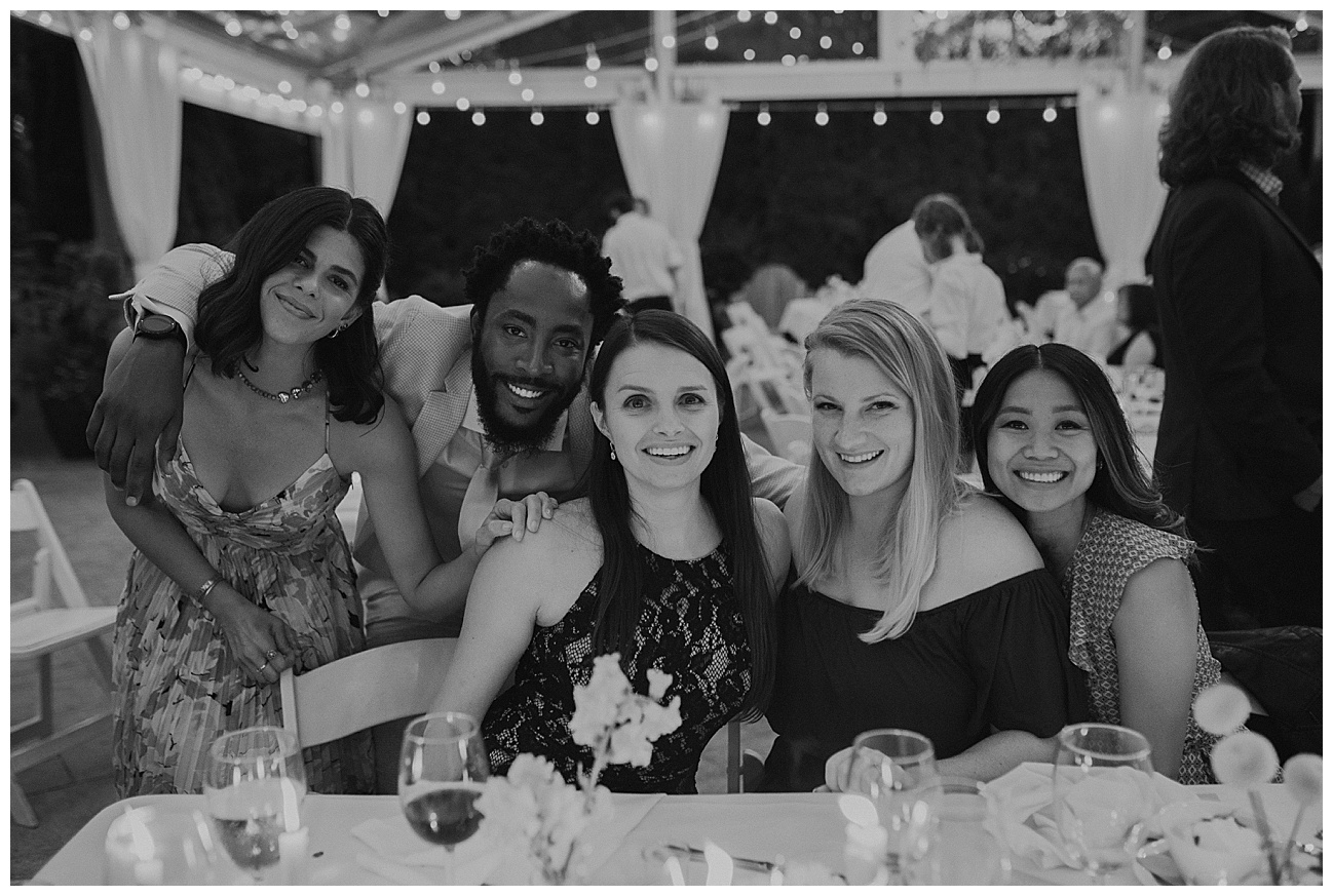 portrait of wedding guests during wedding reception 