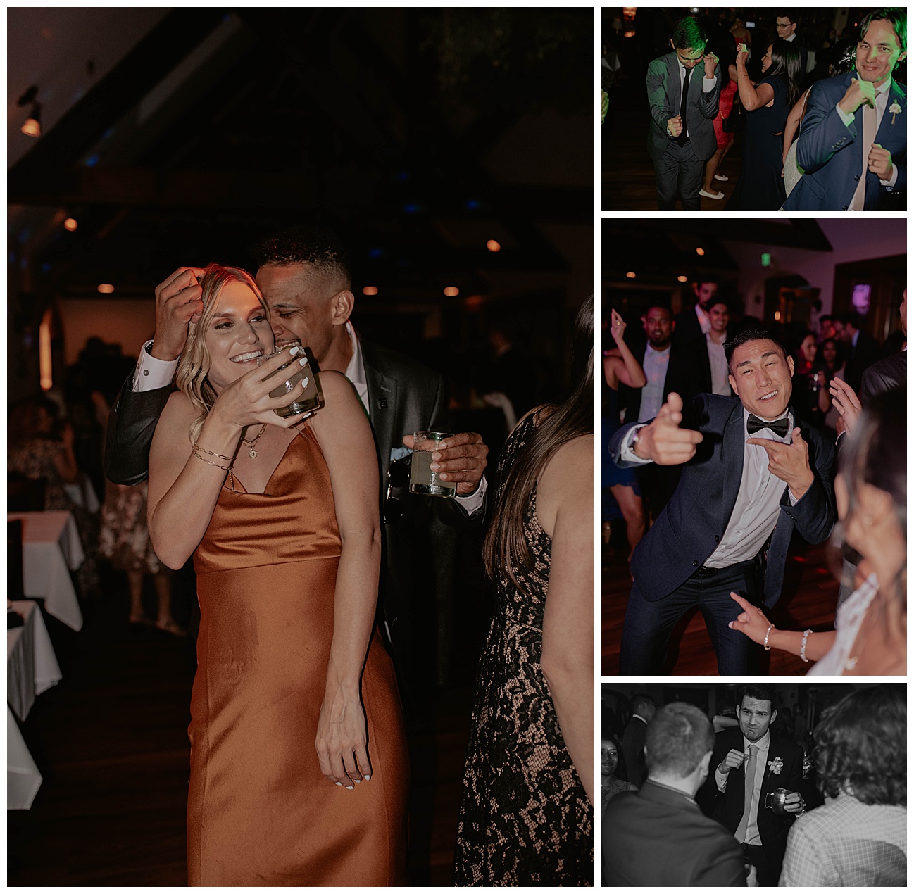 dancing during wedding reception at manor house bainbridge island 