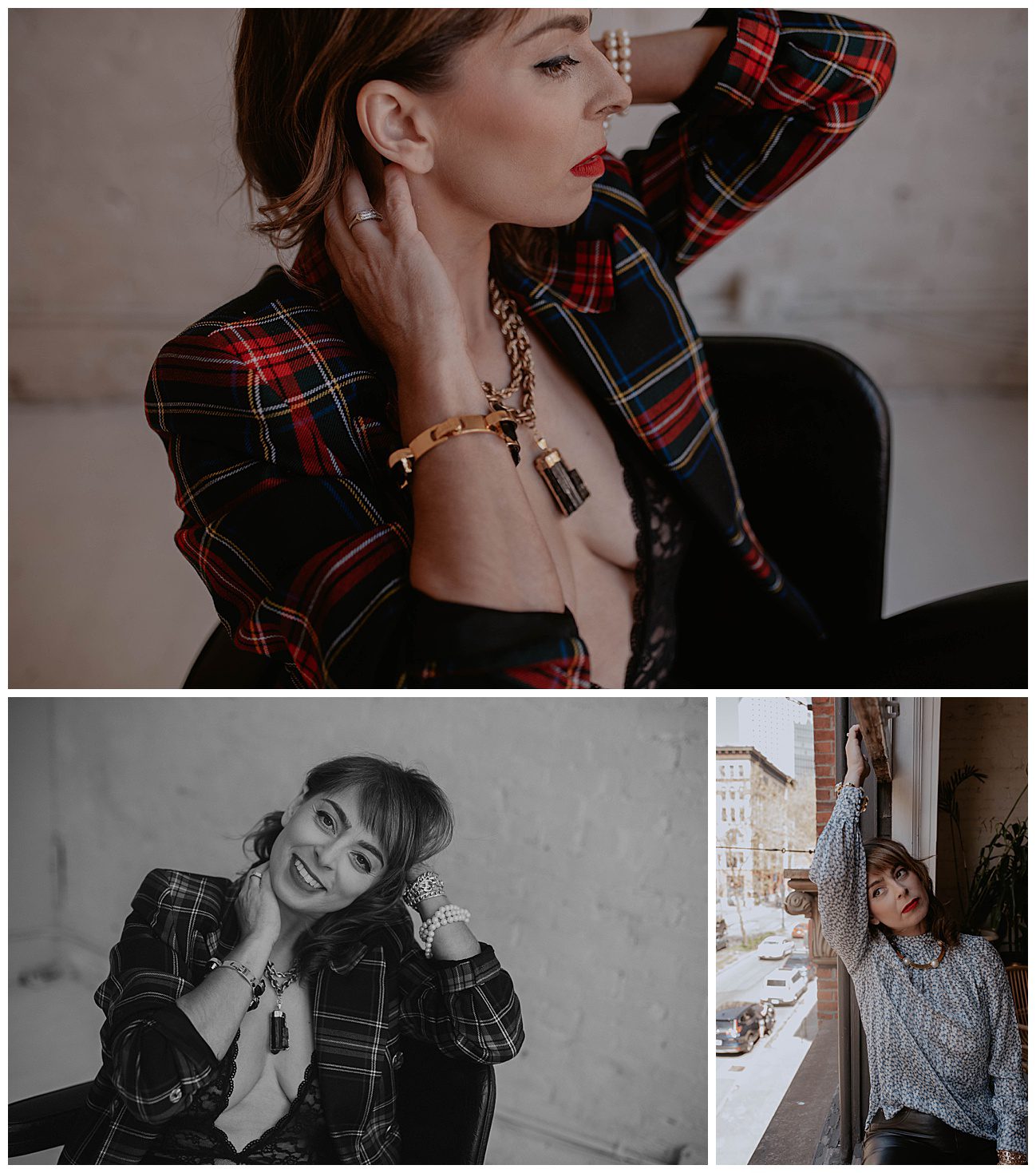 woman wearing black tourmaline on vintage gold chain