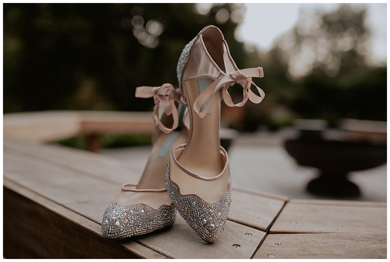 sparkly wedding day heels for bride