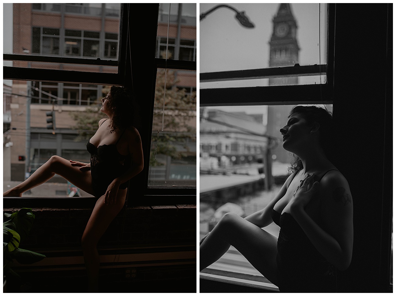 The Right Kind of Vibe - Boudoir Edition Style Advice from Boudoir Photographer - www.kendrakphoto.com indoor boudoir photos, comfortable underwear set, downtown seattle venue location, empowerment session, style advice from a photographer, exposed brick walls,