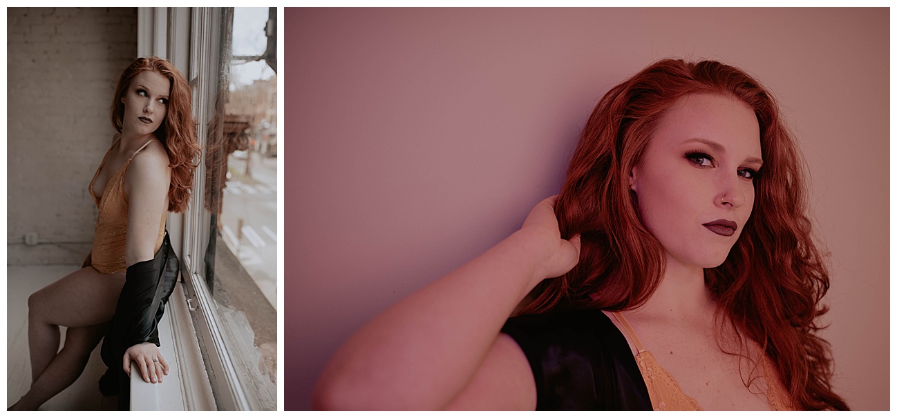 banana stand studio, neon lights, emerald lingerie, red head, seattle studio, seattle boudoir, bellingham boudoir, boudoir, pioneer square,