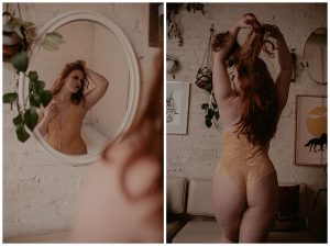 banana stand studio, neon lights, emerald lingerie, red head, seattle studio, seattle boudoir, bellingham boudoir, boudoir, pioneer square,