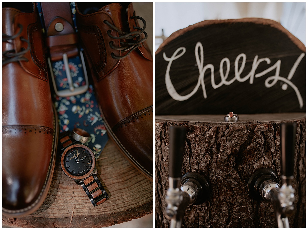 grooms wedding day shoes, watch and tie