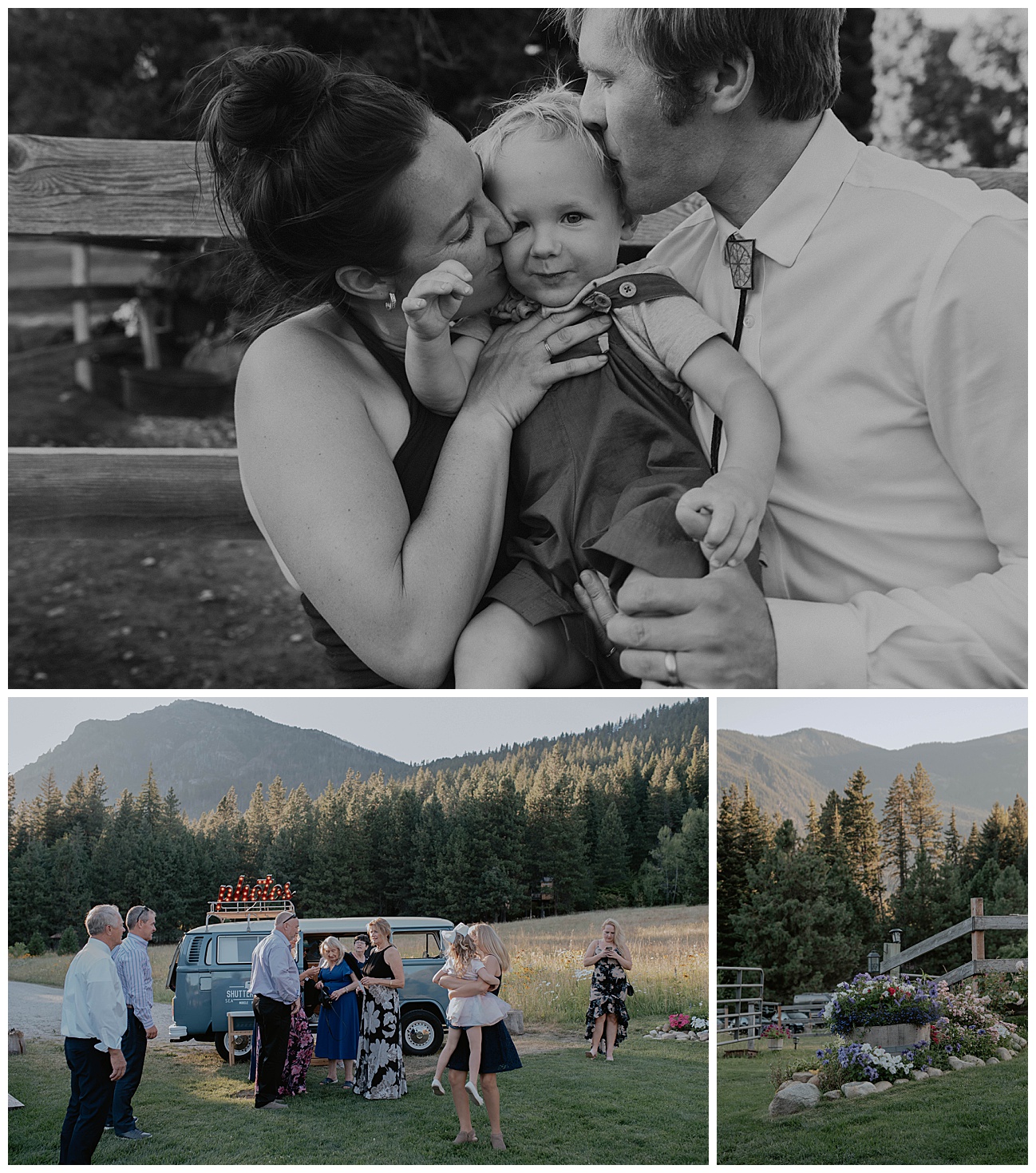 sunset time int the mountain wedding venue