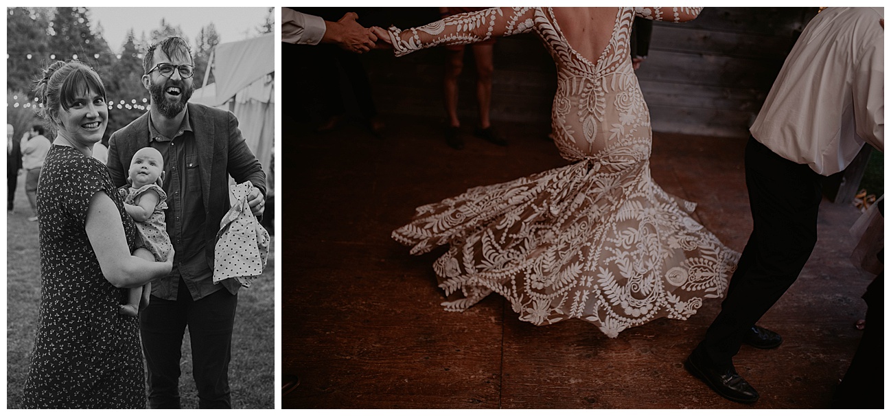 bride wedding dress flared out while spinning in dance floor 
